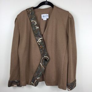 Jeffery & Dara Paisley Accent Knit Jacket 5/6